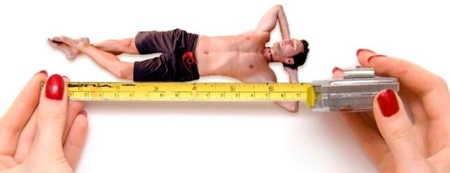 La imagen simboliza la medida del pene masculino antes del agrandamiento.