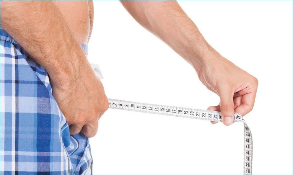 Medir la longitud del pene después del agrandamiento. 